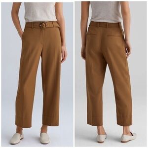 Club Monaco Round Buckle Belted Trousers in Maple Tan Brown Size 4